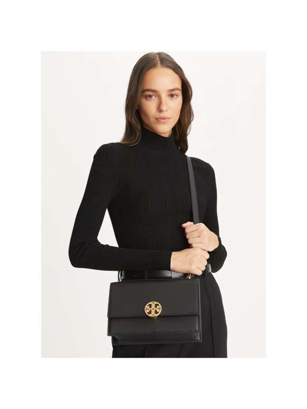 Tory Burch Miller Shoulder Bag Black OS - Picture 2 of 16